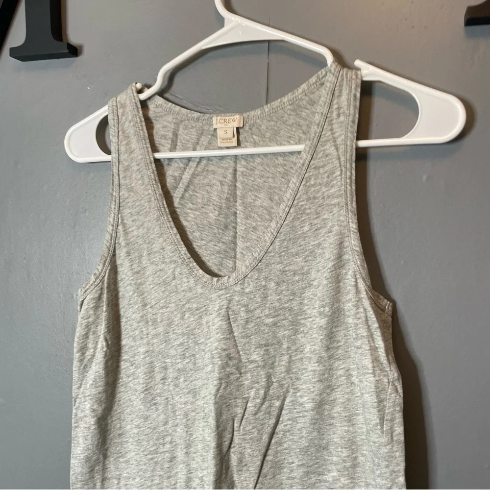 JCrew heather gray vneck tank top women’s size small - Picture 2 of 9